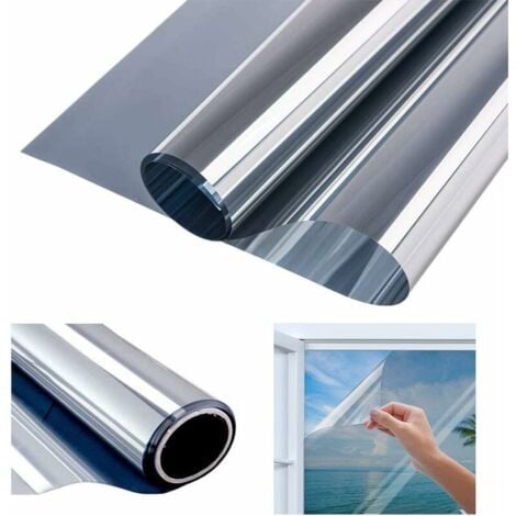 BSR Einwegspiegel-Fensterfolie, Sonnenschutz, Anti-UV- und Anti-Hitze-Folie, blendfreie Fensterfolie 40 x 200 cm
