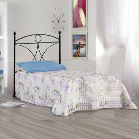 Einzelbett aus Eisen mit schwarzem Eisenbett ALICE 92x208x h128 cm