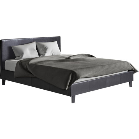 Einzelbett "Lina" - 140 x 190 cm - Schwarz