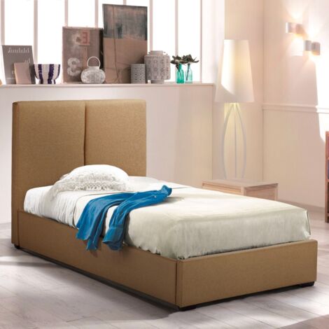 LLB LIVING LIFE BED Einzelbett mit Lattenrost 80x190 Stoff Montreux Twin Farbe: Beige