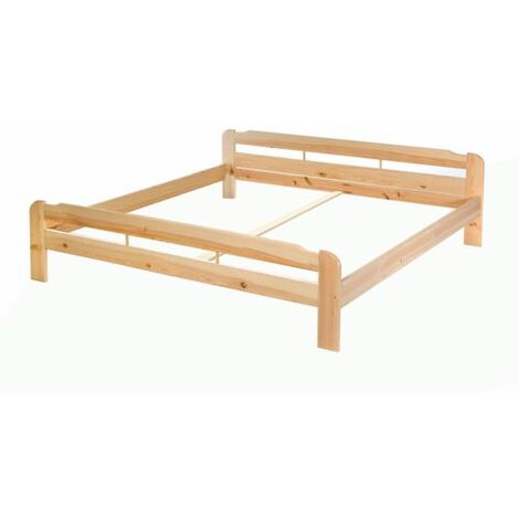 Einzelbett ohne Lattenrost aus Kiefer massiv - 120x200 cm Massives Holz-Bett