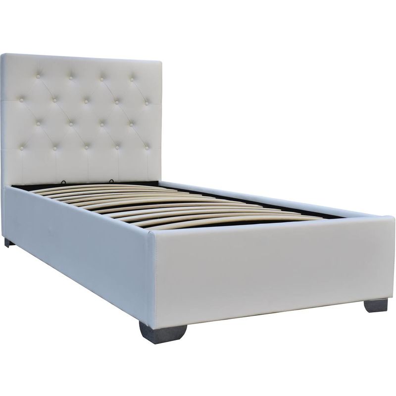 Einzelbett mit Bettkasten Tino - 90 × 190 cm - Weiß