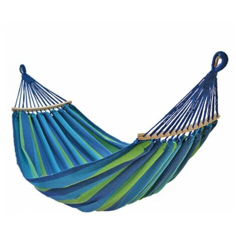Einzelhängematte Hängematte, 200100cm, 1 Person, atmungsaktiv, ideal für Camping oder Garten, blau-