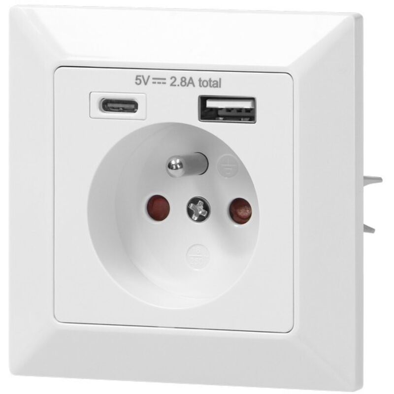 Tresice France Einzelsteckdose 2p+z Usb-a + Usb-c Ausgang - On-ae-13232