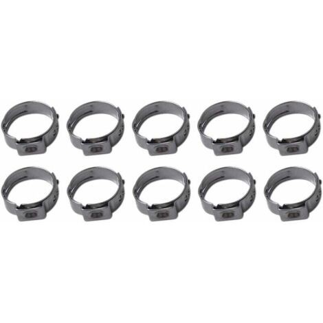 Einzelne Schlauchschellen aus Edelstahl 304, 10,8–13,3 mm (Silber), 10er-Pack