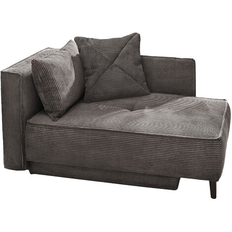 Einzelsofa 155 cm Recamiere grau Schlaffunktion - REX - Die Möbelfundgrube