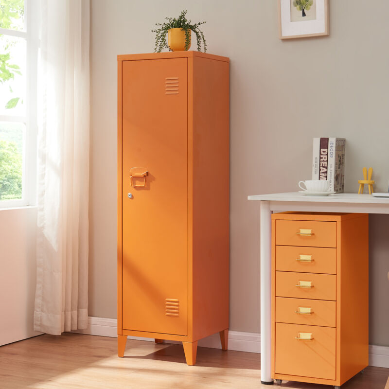 Einzelspind Kurikka 137x38x38 Cm Orange [en.casa]