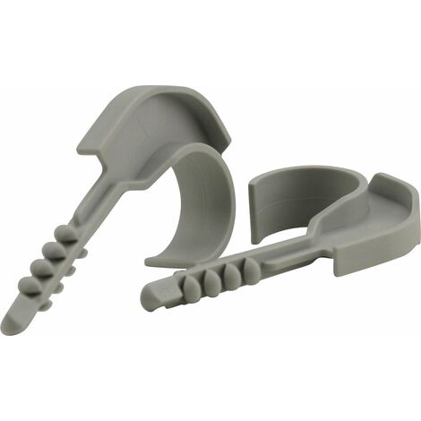 Einzelsteckschelle 20-25mm grau 10x Nagelschellen