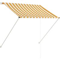 Einziehbare Markise 150 x 150 cm Gelb und Weiß
