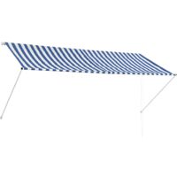 Einziehbare Markise 300 x 150 cm Blau und Weiß