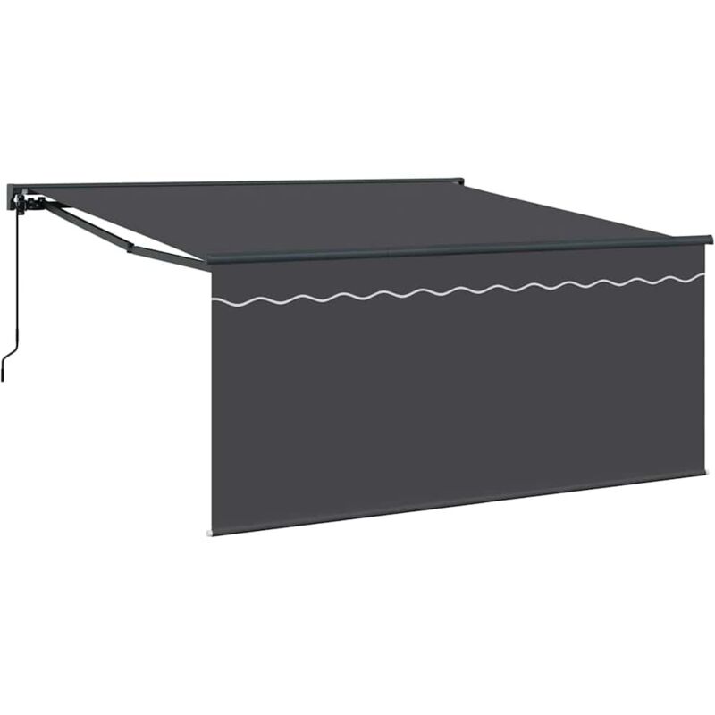 Einziehbare Markise Grau Und Anthrazit 350 X 250 Cm Vidaxl