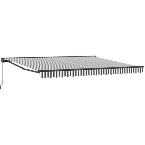 Einziehbare Markise Anthrazit und Weiß 400x300 cm Stoff vidaXL
