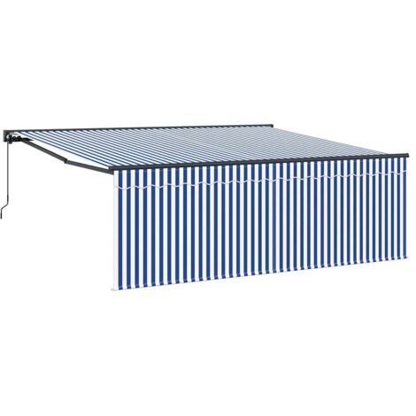 Einziehbare Markise Blau und Anthrazit 400 x 300 cm vidaXL