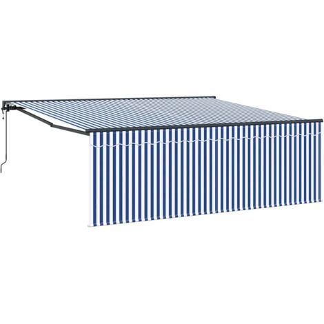 Einziehbare Markise Blau und Anthrazit 400 x 300 cm vidaXL