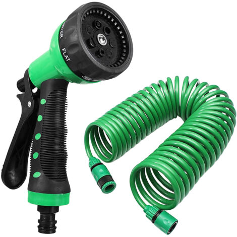Einziehbarer 7-Düsen-Gartenschlauch, Hochdruckreiniger, für Auto, Boden, Zaun, Terrasse, Haustierdusche