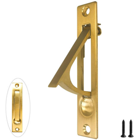 Einziehbarer Schiebetürgriff, 10 cm, verdeckte Kantengriffe, flächenbündig (1, Gold)