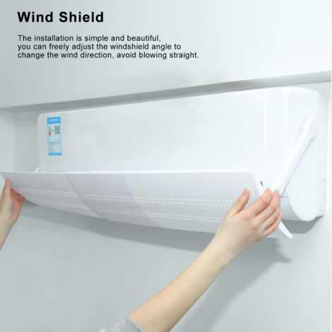 Einziehbarer Windabweiser für Klimaanlage an der Windschutzscheibe Nr. 2 – Direkter Windschutz, ABS, Weiß, verstellbar von 56 bis 106 cm
