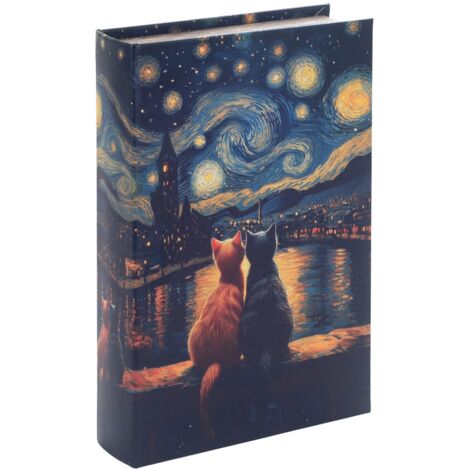 Einzigartige Katzen-Deko-Buchbox, versteckter Stauraum, ideal zum Verschenken, für die Wohnungseinrichtung und romantischen Stil