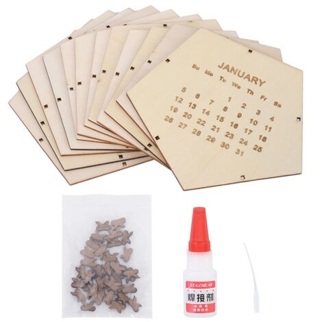 Einzigartiger DIY-Tischkalender 2020 aus Holz – 3D-Geometrie-Dekoration für Zuhause und Büro, Khaki-Farbe