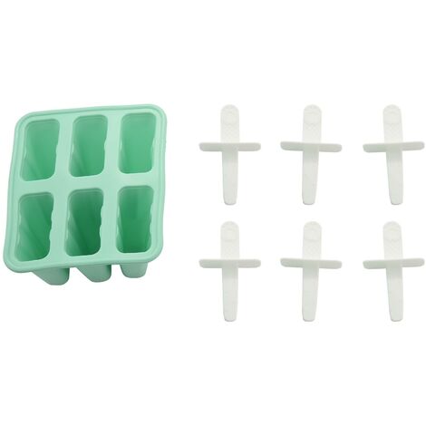 Eis am Stiel-Formen, 6 Stück, Silikon-Eisformen, kostenlose Eis am Stiel-Form, wiederverwendbar, leicht zu lösende Eismaschine