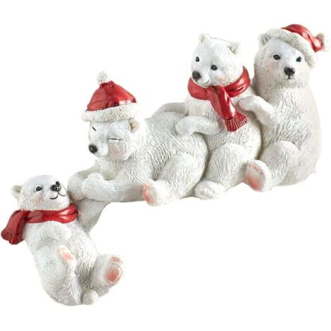Eisbären-Nanny-Statue, Mutterbär und Babybär, zum Aufhängen an Regal oder Tisch, Weihnachtsdekoration für Zuhause
