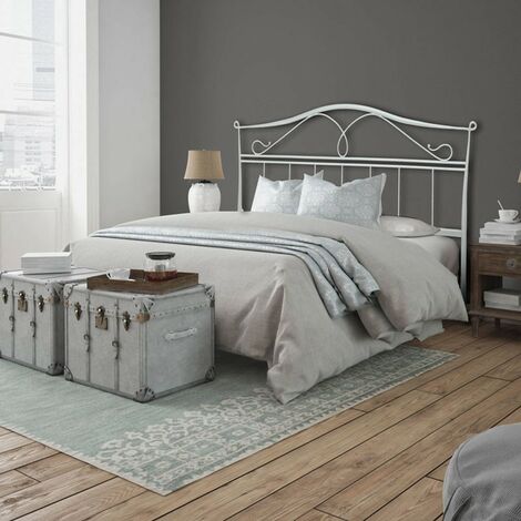 Eisen Doppelbett mit weißem ISCHIA Eisenbettrahmen 166x202x h128 cm