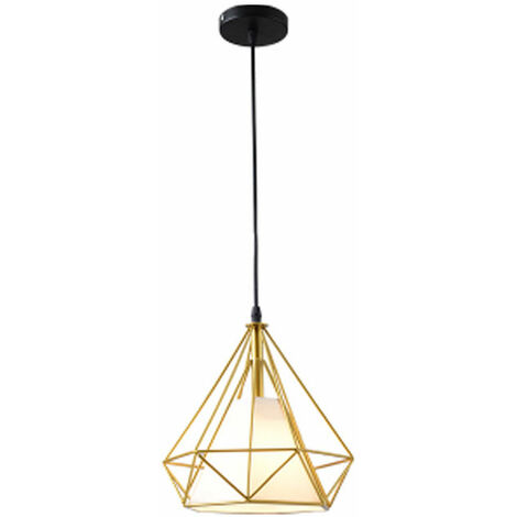 Eisen Kronleuchter E27 Leuchte Diamond Cage Pendelleuchte Seil verstellbar