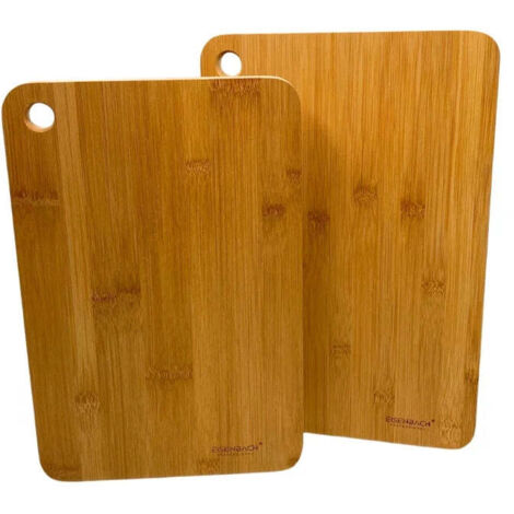 Planche à Découper Bambou Relaxdays 52x29cm - Rigoles Pour Jus, Bords Surélevés - Protège-Plan De Travail