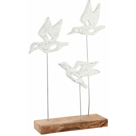 Eisengriff Figur 32x10x51 Weiße Vögel Material mehrfarbig Farbe Griff Familienfiguren Détails Details