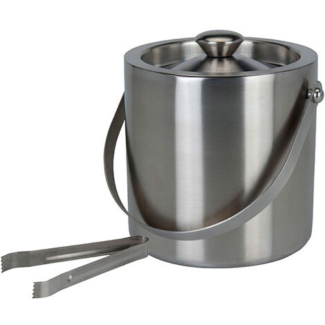 Eiskühler mit Deckel und Eiswürfelzange ca.: 16 cm x 15 cm mit praktischem Tragegriff