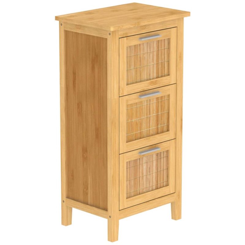 Eisl - Armoire de salle de bain avec 3 tiroirs Bambou 30x42x82 cm