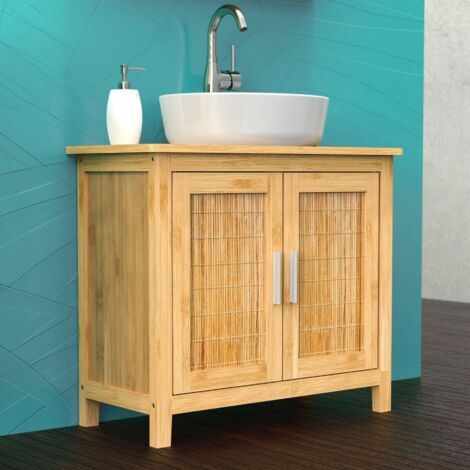 Organiseur de tiroirs salle de bain Modern rectangulaire en bambou L.25 x  P.10 x H.15,5 cm
