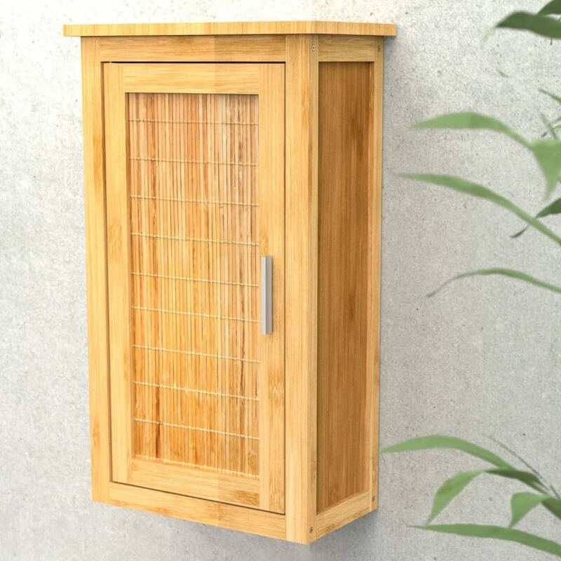 Armoire haute avec porte Bambou 40x20x70 cm EISL