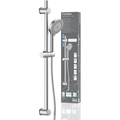 EISL Brause-Set Duschstange mit Handbrause Duschkopf Brauseset mit Duschsäule Regendusche Duschpaneel mit Schlauch 7 Strahlarten Wasserstopp-Funktion Dichtung zum Wasser sparen DX5082CSB