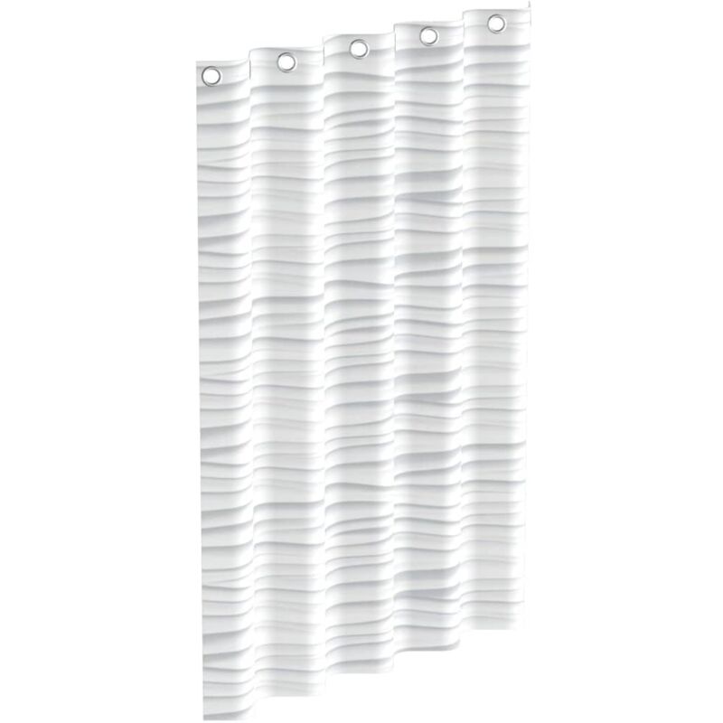 

Cortina de ducha con onda blanca 200x180x0,2 cm - Blanco - Eisl