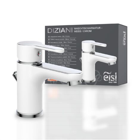 EISL disegno Nuevo, Miscelatore monocomando per lavabo, 1 pezzi, bianco/cromato, ni075dinwcr
