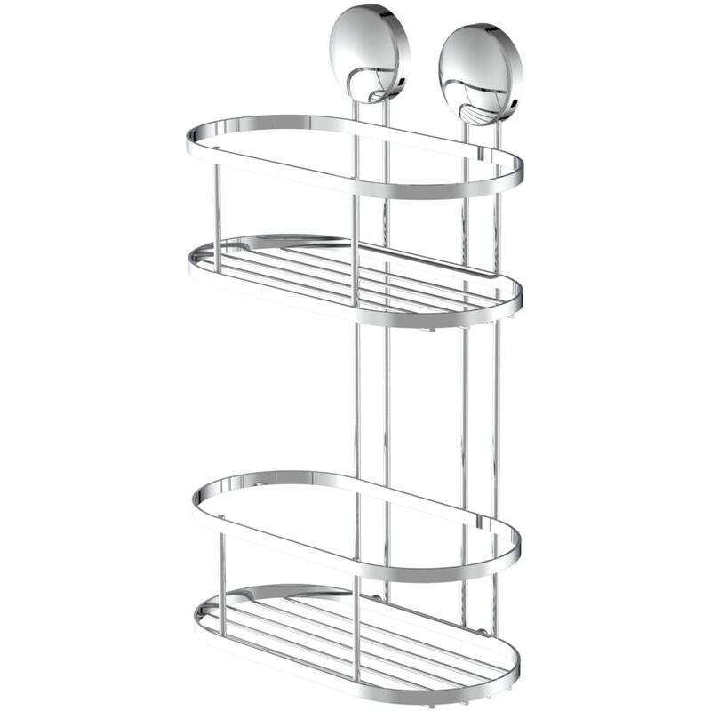 

Estante de esquina de ducha cromada 22x11x36,5 cm - Plateado - Eisl
