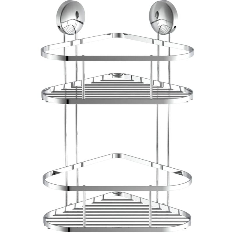 

Estante de esquina de ducha cromada 22x18x13 cm - Plateado - Eisl