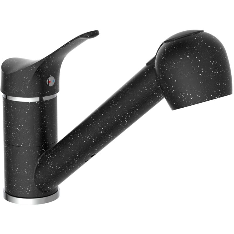 

EISL Grifo mezclador de lavabo con ducha extraíble GRANIT negro cromo - Negro