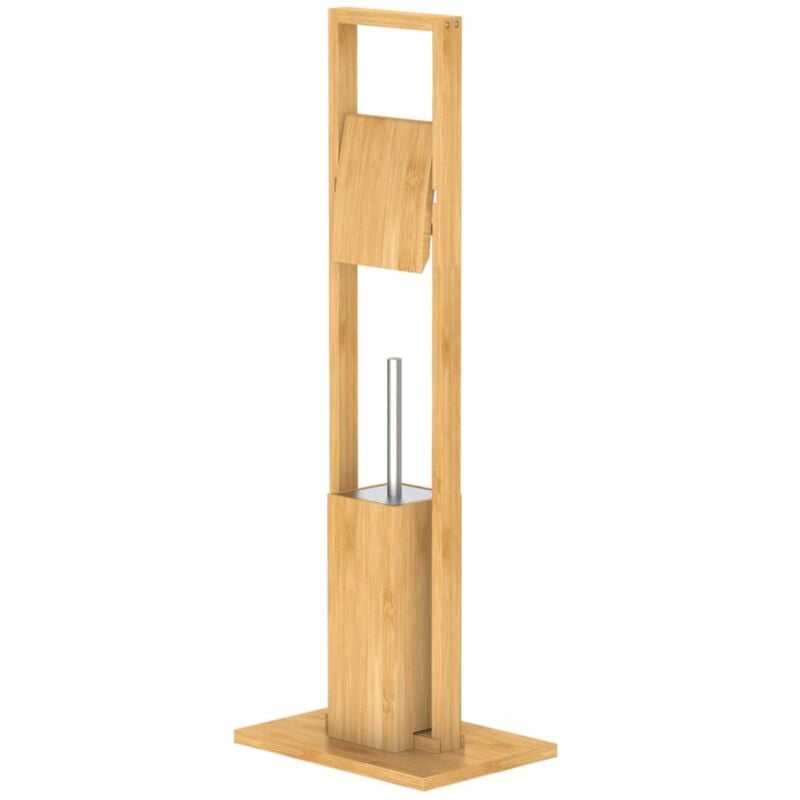 

Juego de baño con rollo y escobilla de bambú 30x21x82 cm - Marrón - Eisl