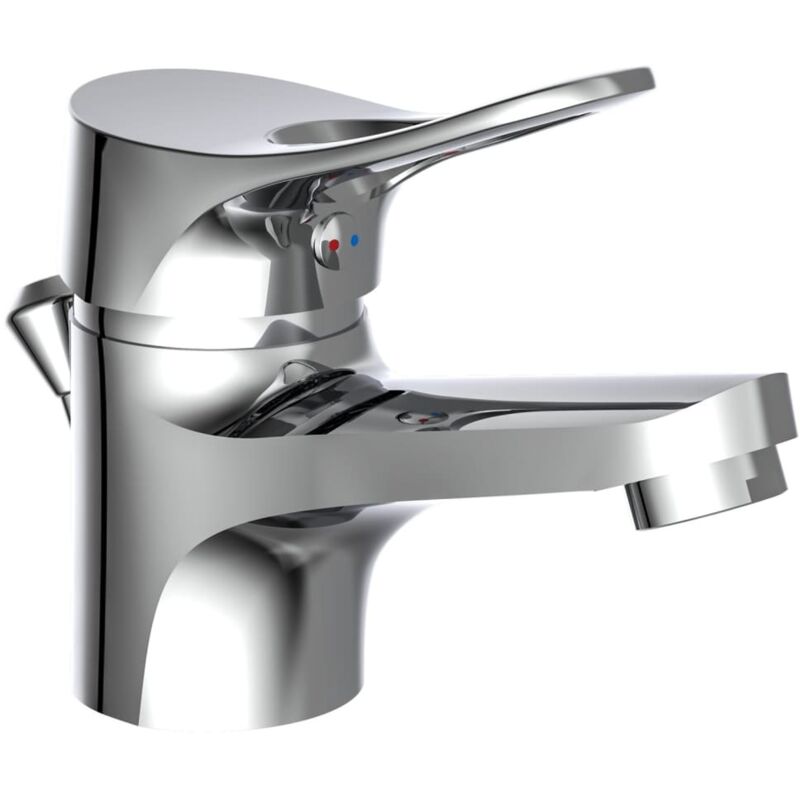 Eisl Waschtischarmatur "VERONA" mit Zugstange, Wasserhahn mit Ablaufgarnitur, Mischbatterie, Chrom