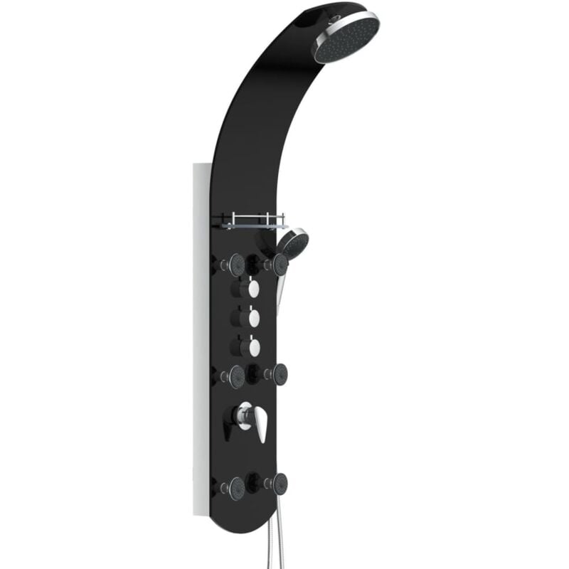 Panneau de douche avec mitigeur karibik noir Eisl