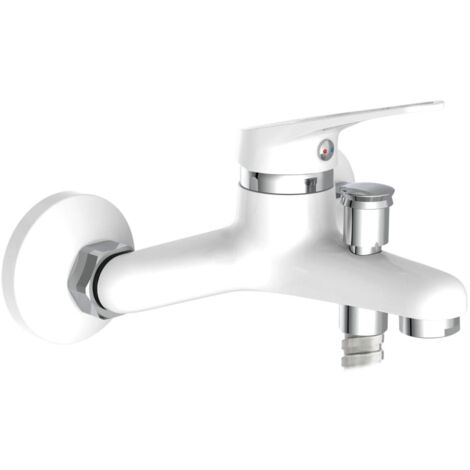 EISL SPEED NI023SCR-W, rubinetto vasca da bagno, miscelatore vasca da bagno, rubinetto doccia miscelatore, per la vasca da bagno, cromo/bianco