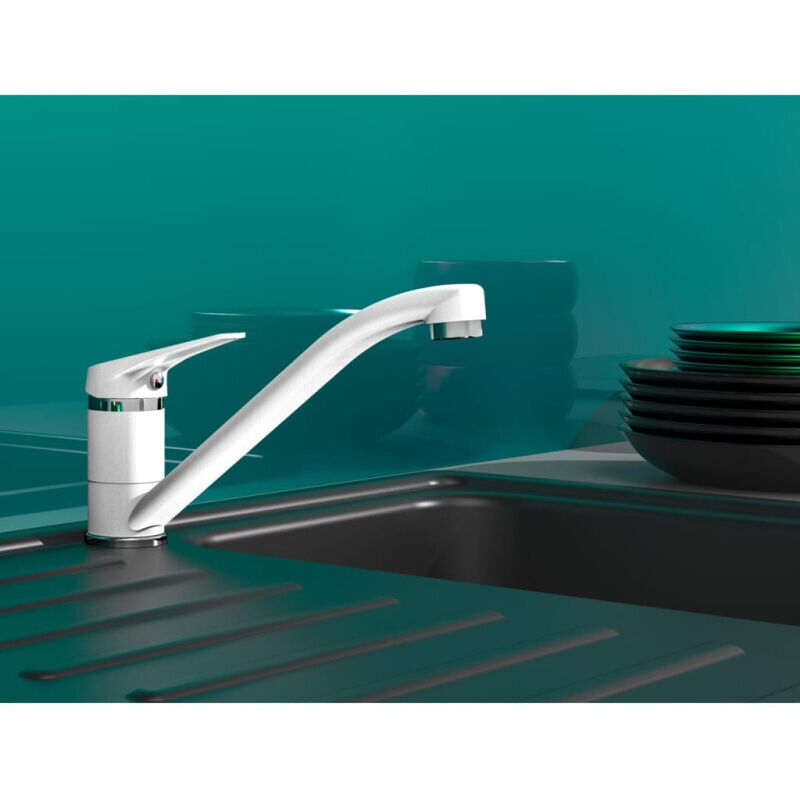 Mitigeur de cuisine speed blanc et chrome Eisl