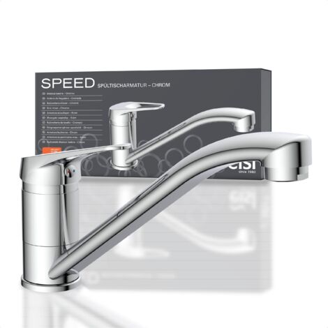 EISL SPEED NI182SCR Rubinetto lavello cucina, miscelatore cucina girevole a 360°, ideale per il doppio utilizzo con una sola mano, rubinetto cucina, cromo