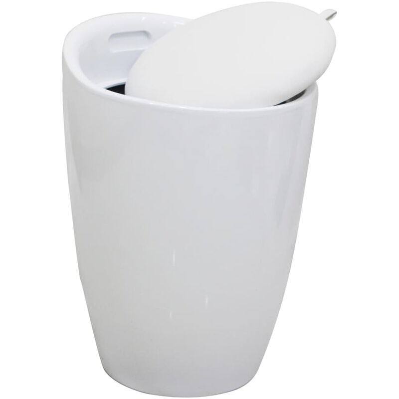 

Taburete de baño 2 en 1 y cesto de ropa blanco - Blanco - Eisl