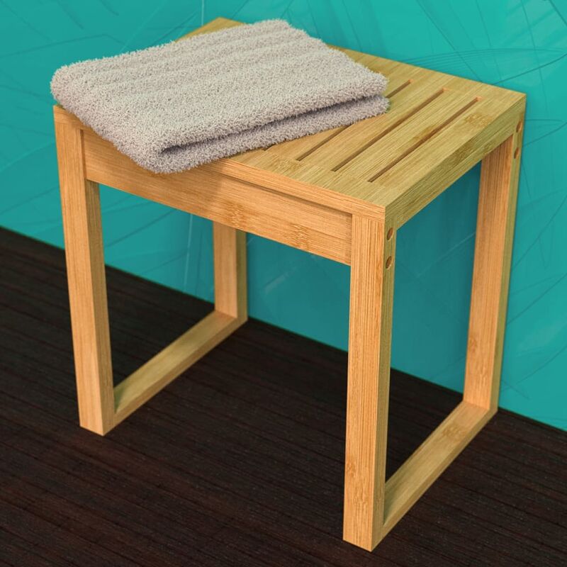 

Taburete de baño de bambú 40x30x45 cm - Marrón - Eisl