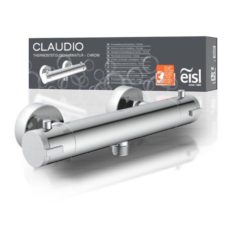 EISL Thermostat Duscharmatur Wasserhahn Bad mit Brauseanschluss Einhebelmischer Mischbatterie Dusche Sicherheitssperre Eco-Stopp-Funktion zum Wasser sparen CLT168ACR