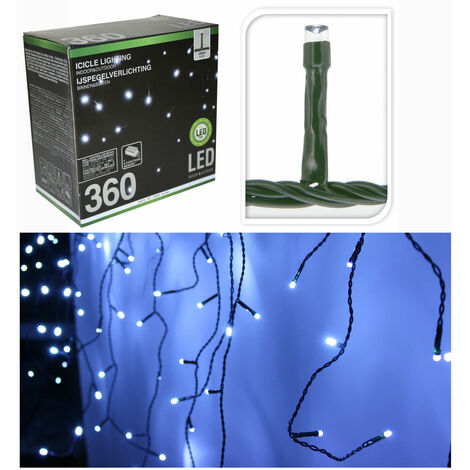 Eisregen Lichterkette 360 LEDs kaltweiß Weihnachtsbeleuchtung Dekolicht Indoor Outdoor