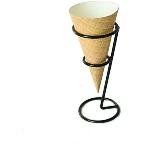 Eistütenhalter Schwarzer Metallhalter für Eistüten Schneetüte Sushi Handrolle Popcorn Süß Salzig (Typ 1)